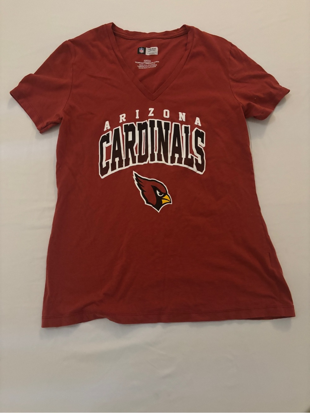 NFL Women's Red Team Apparel Shirt Women’s Small Arizona Cardinals V Neck - Picture 9 of 16